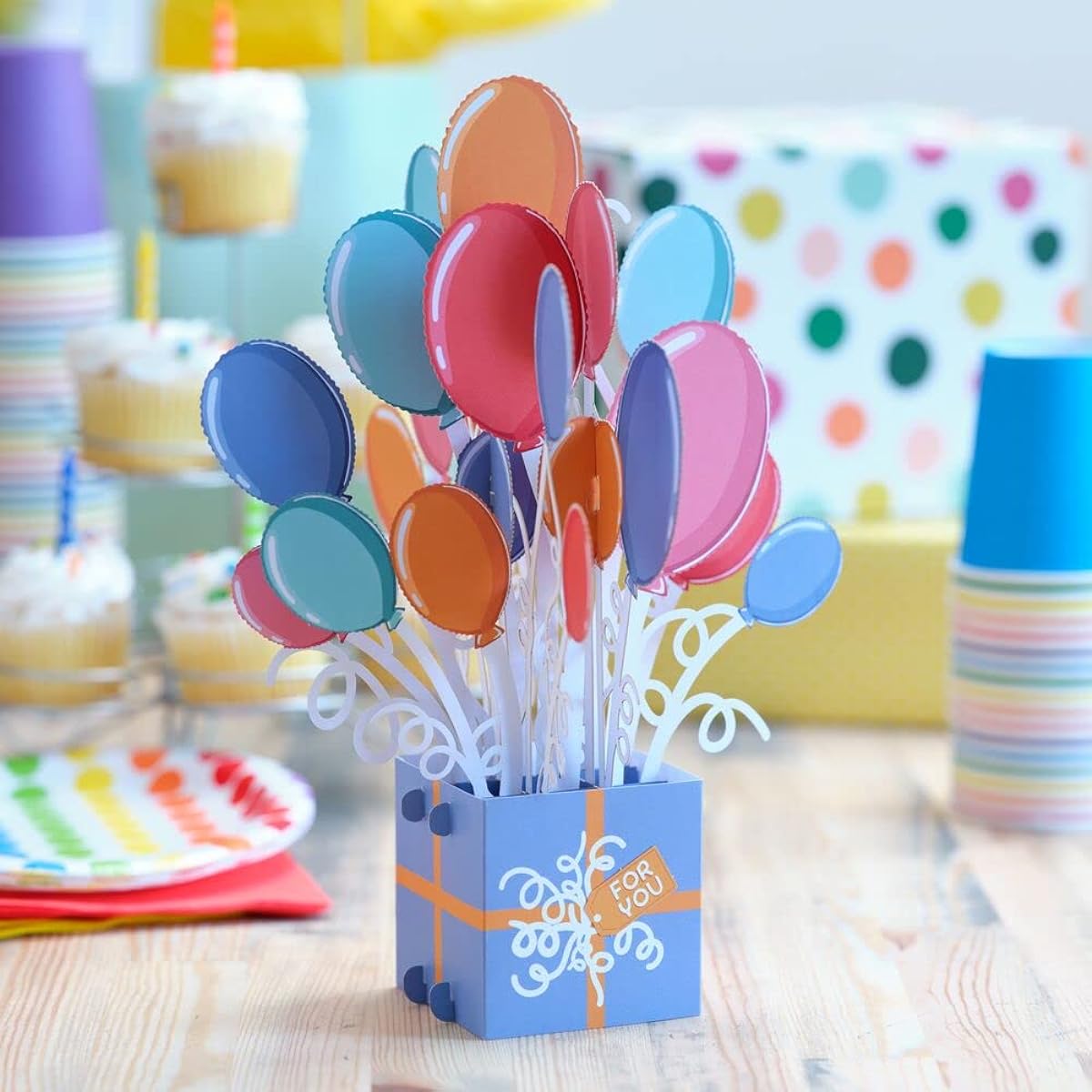 Lovepop Balloon Box Birthday Bouquet Pop Up Paper Flower Bouquet with 3D Floral Greeting Note Card Unique Birthday Gift 14.1 x 10.8 Inch