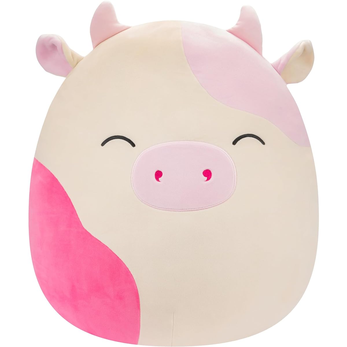 Squishmallows Original 20" Kadin Cream Cow with Pink Spots and Heart Nostrils - Official Jazware Jumbo Plush
