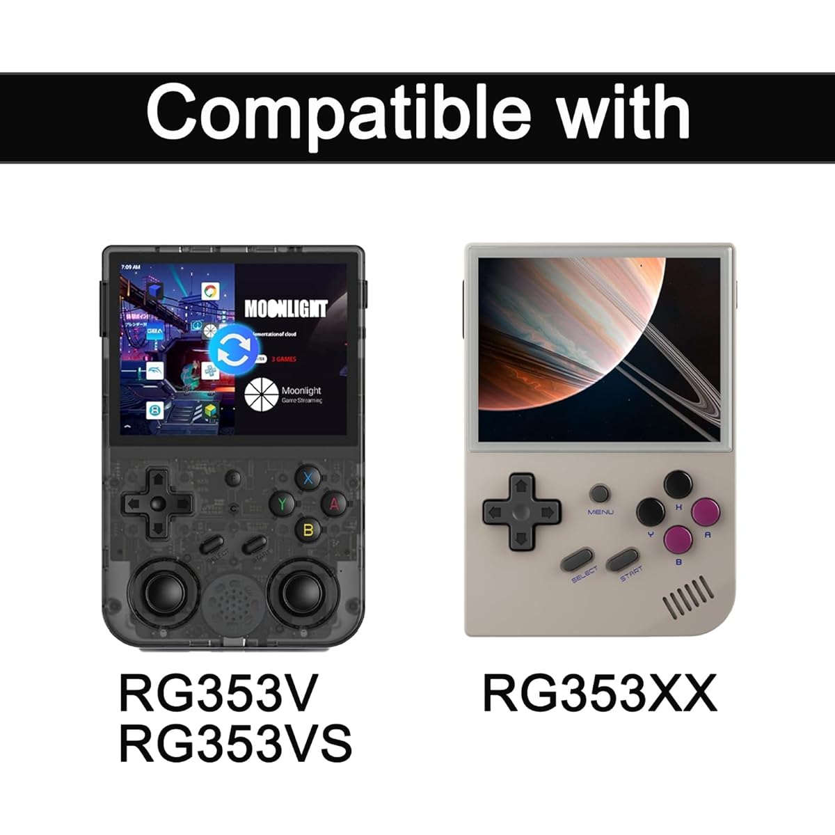 Case for RG353V/RG35XX/RG353VS Retro Handheld Game Console RG35xx Case with Carabiner and Hand Strap RG353v Case Easy to Use and Carry (Case Only, Black)