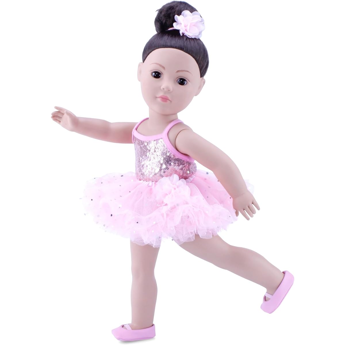 [Emily Rose Doll Clothes] Emily Rose Doll Clothes Fits 18 American Dolls | Ballerina Outfit with Black Unitard, Pink Tutu, Hair Piece and [Parallel Import]