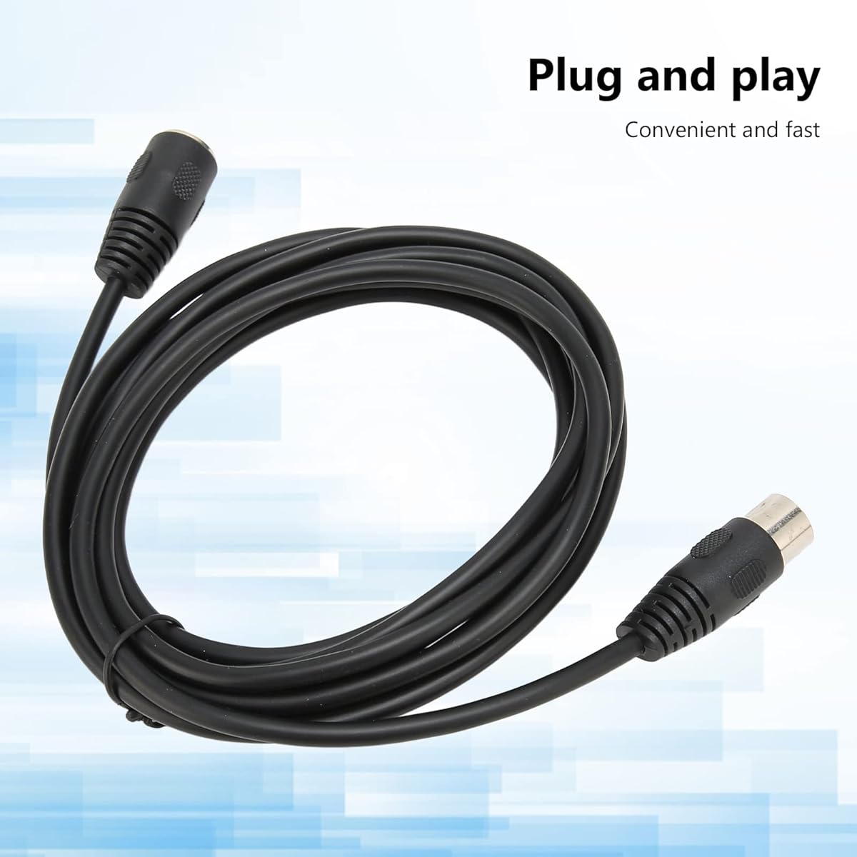 MIDI Cable 10ft MIDI DIN Extension Cable 5 Pin DIN Connector Male to Female Audio Cable for MIDI Keyboard/Synth/Sampler/External Sound Card