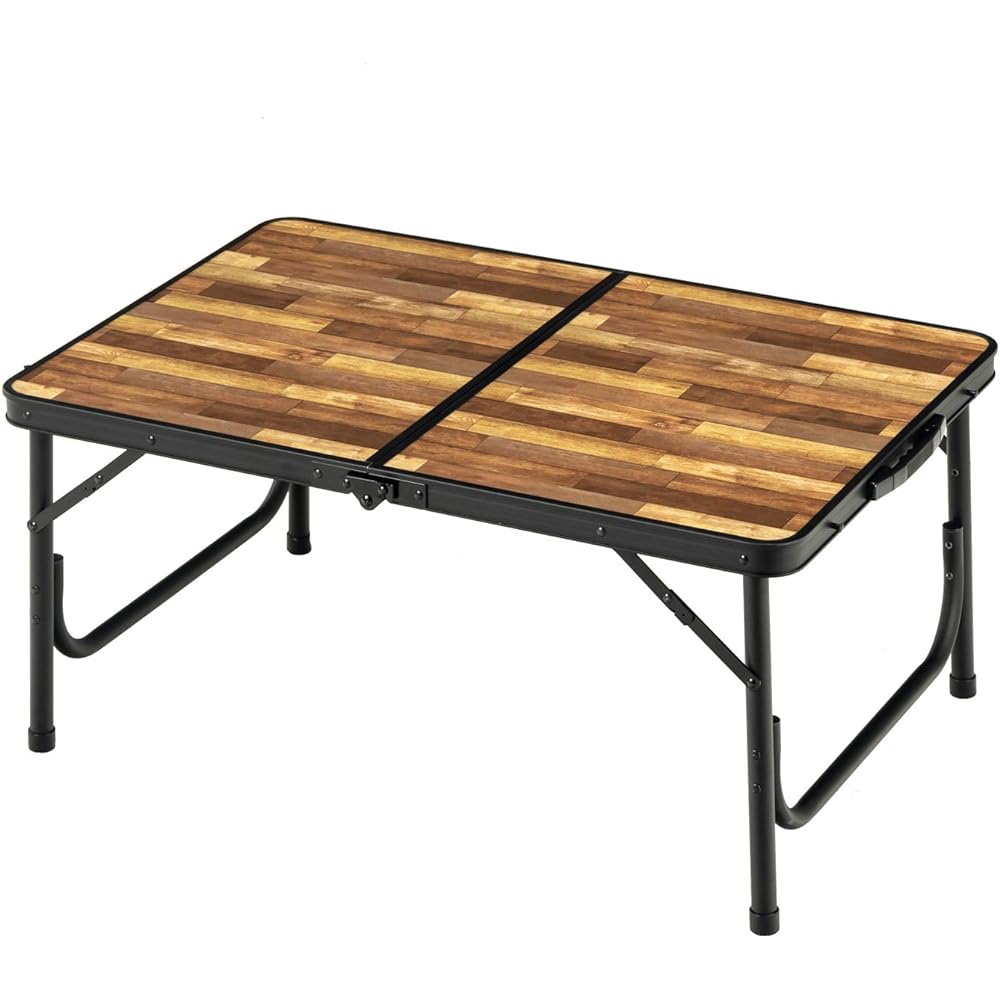 BUNDOK Aluminum Folding Table Wood Grain <SS/S/M> Foldable 2 Height Adjustable