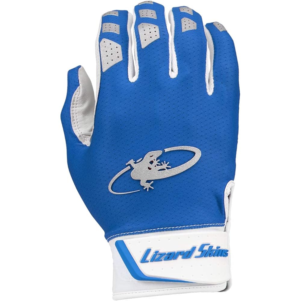 Lizard Skins Komodo V2 Adult Baseball Batting Gloves (Royal Blue, Medium)