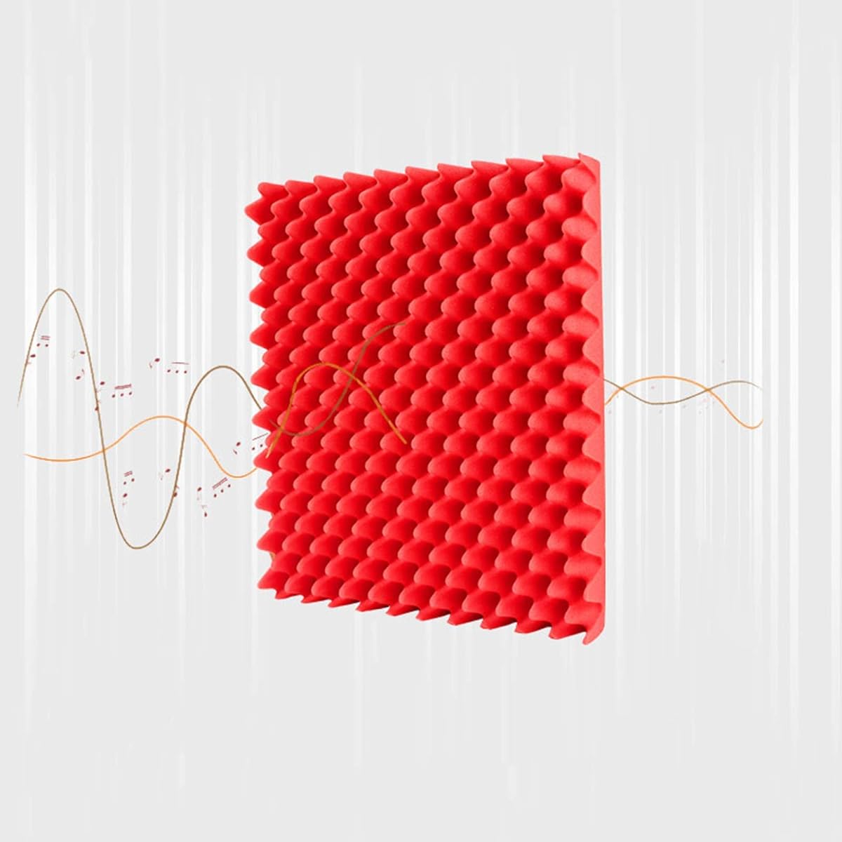 Drum Room Acoustic Panels, 10PCS Wall Decorative Sound Absorbing Cotton Moisture Proof Waterproof Soundproof Foam Panels (Black) (Black)