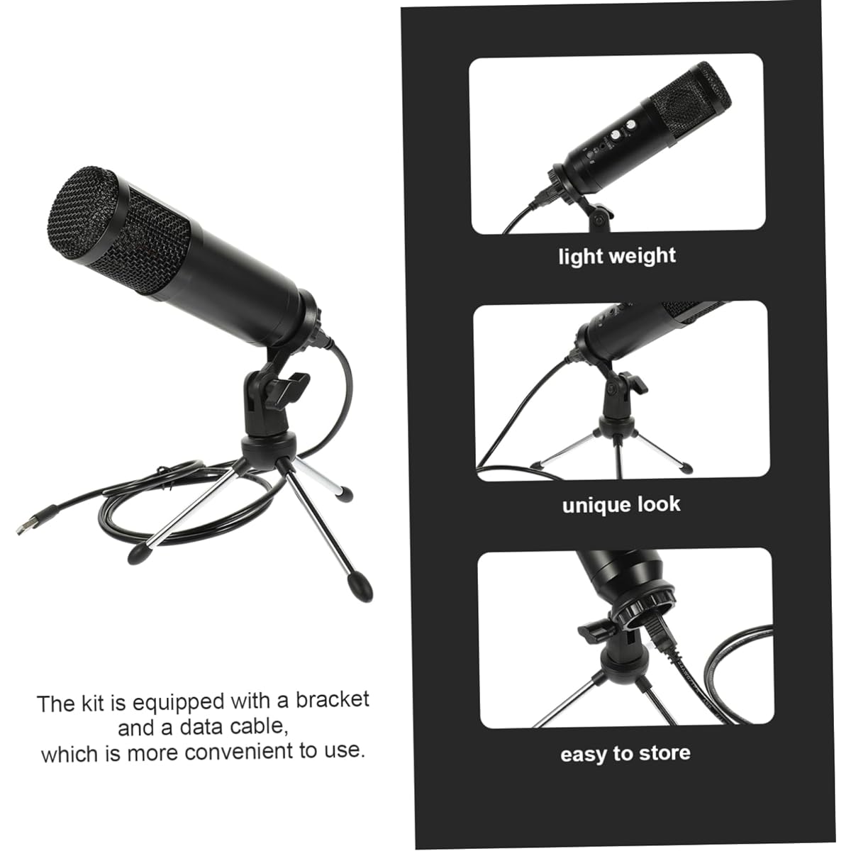 VICASKY 4-piece set USB microphone studio microphone kit chat microphone wireless microphone condenser microphone condenser microphone
