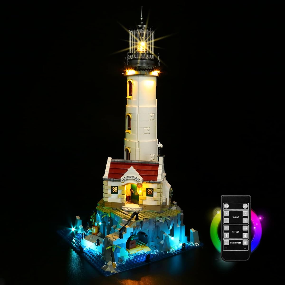 VONADO LED Light Kit LEGO Motorized Lighthouse 21335 (No Model) Decorative Lighting Kit Compatible with LEGO 21335 Brick Creative DIY Light Kit (Remote Control Version)