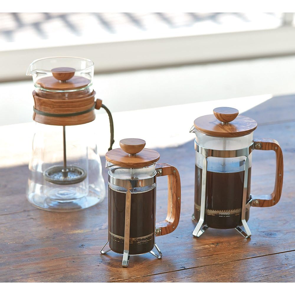 HARIO Cafe Press Wood Coffee & Tea Press for 2 People CPSW-2-OV Multi