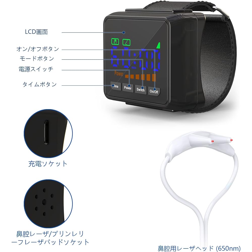 Semiconductor laser red LED wrist type acupoint irradiation red light led 650nm red light lamp infrared lamp wrist type infrared birthday celebration Respect for the Aged Day Mother's Day Father's Day present