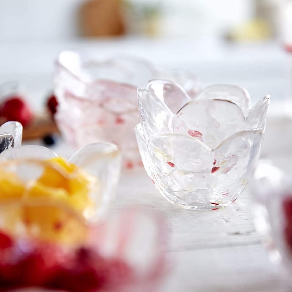 Adelia Tsugaru Vidro Glass Tableware 4 Piece Set Tsugaru Natural Color Apple Presentation Box Made in Japan FS-71596