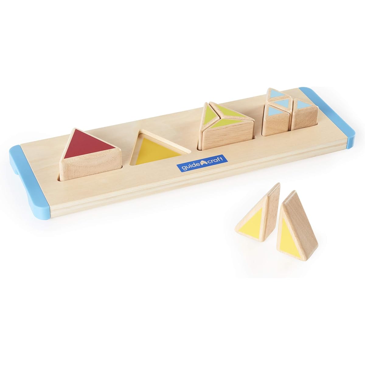 Guidecraft Starter Fractions - Early STEM Skills Wooden Puzzle Toddler Kids Educational Toy Shape Sorter