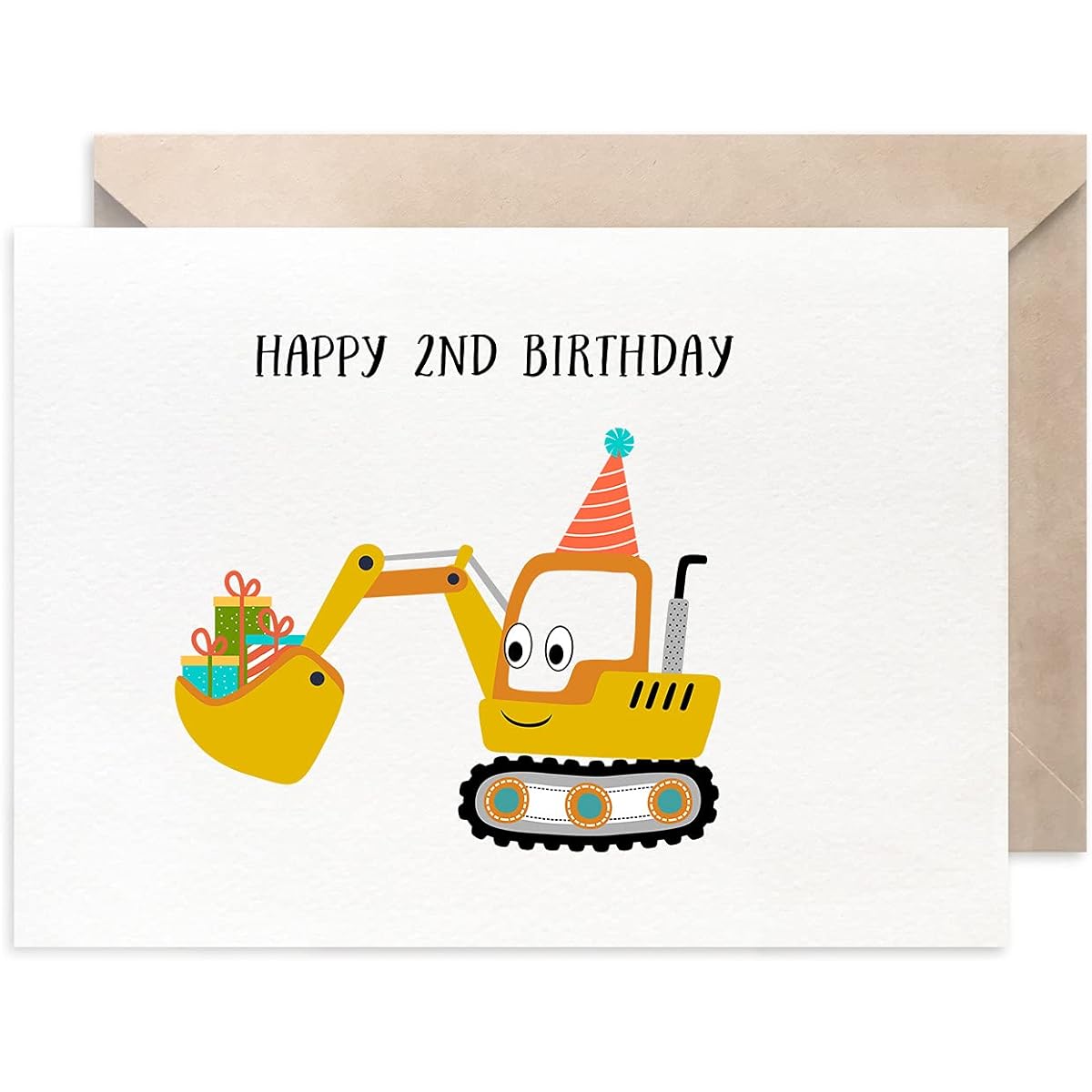 Construction 2nd Birthday Card for Boys Birthday Card for Son Grandson Nephew Friend