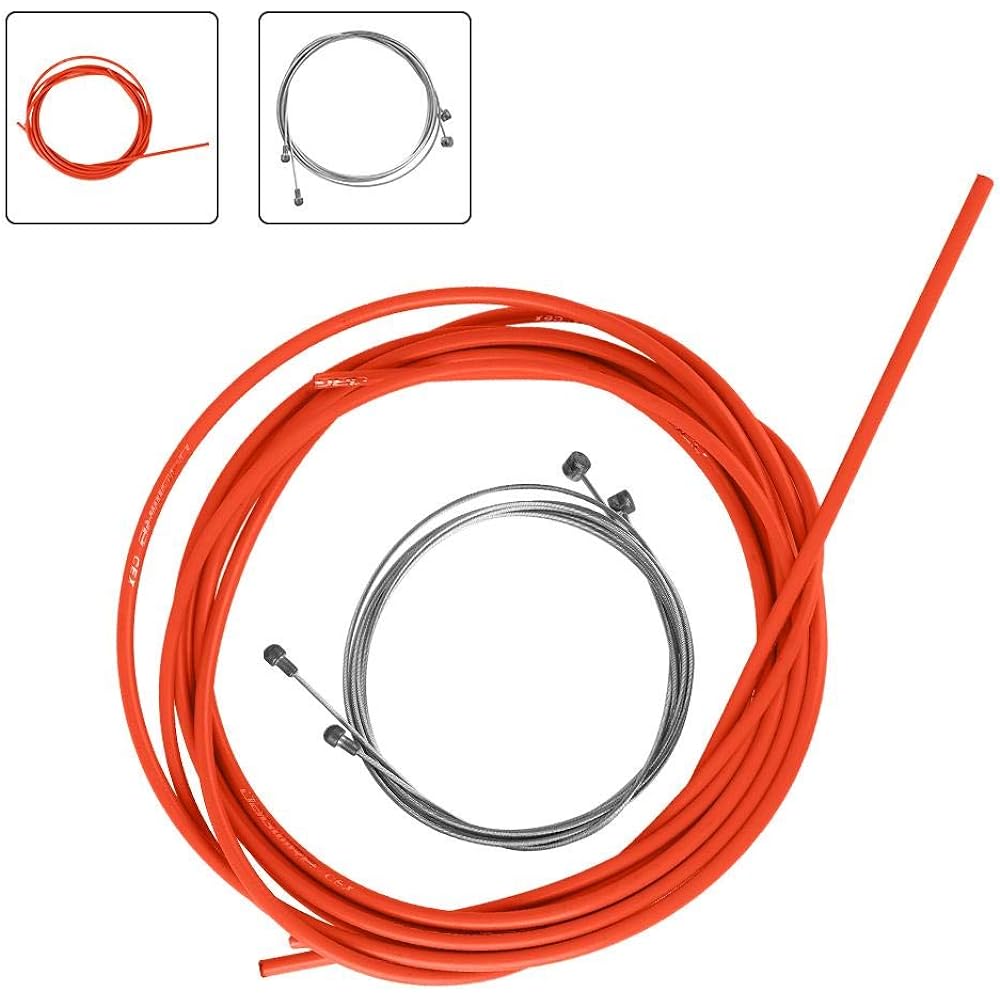 Bicycle Shift Cable Set Shift Cable & Brake Wire Tube Versatile Shift Brake Cable 4 Color Options (Orange)