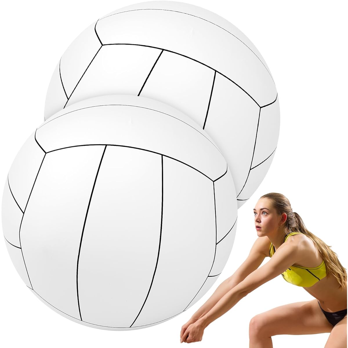 Meooeck 2pcs Giant Inflatable Beach Balls 40 Inch Large Baseball PVC Inflatable Float Toys for Summer Beach Swimming Pool Party Favors Outdoor Activities Games