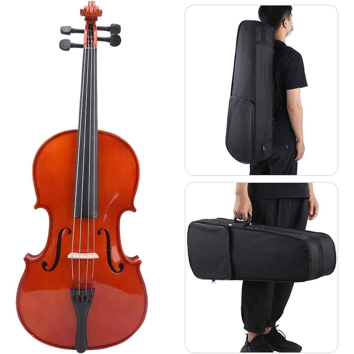 Viola 16 Inch Natural Color Spruce Viola with Bow Bridge Rosin Case for Music Lovers String Instrument