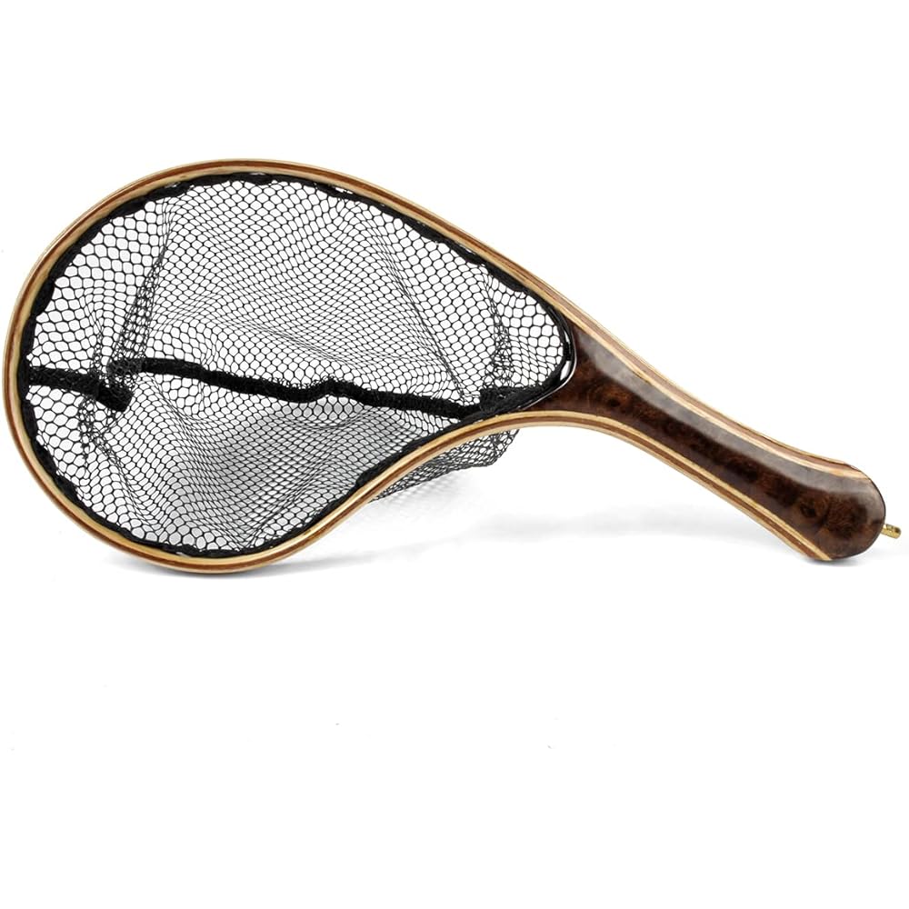 Masakitaku Wooden Crank & Straight Handle Fly Fishing Net Mountain Stream Trout Landing Net 3.5kg Neodymium Magnet