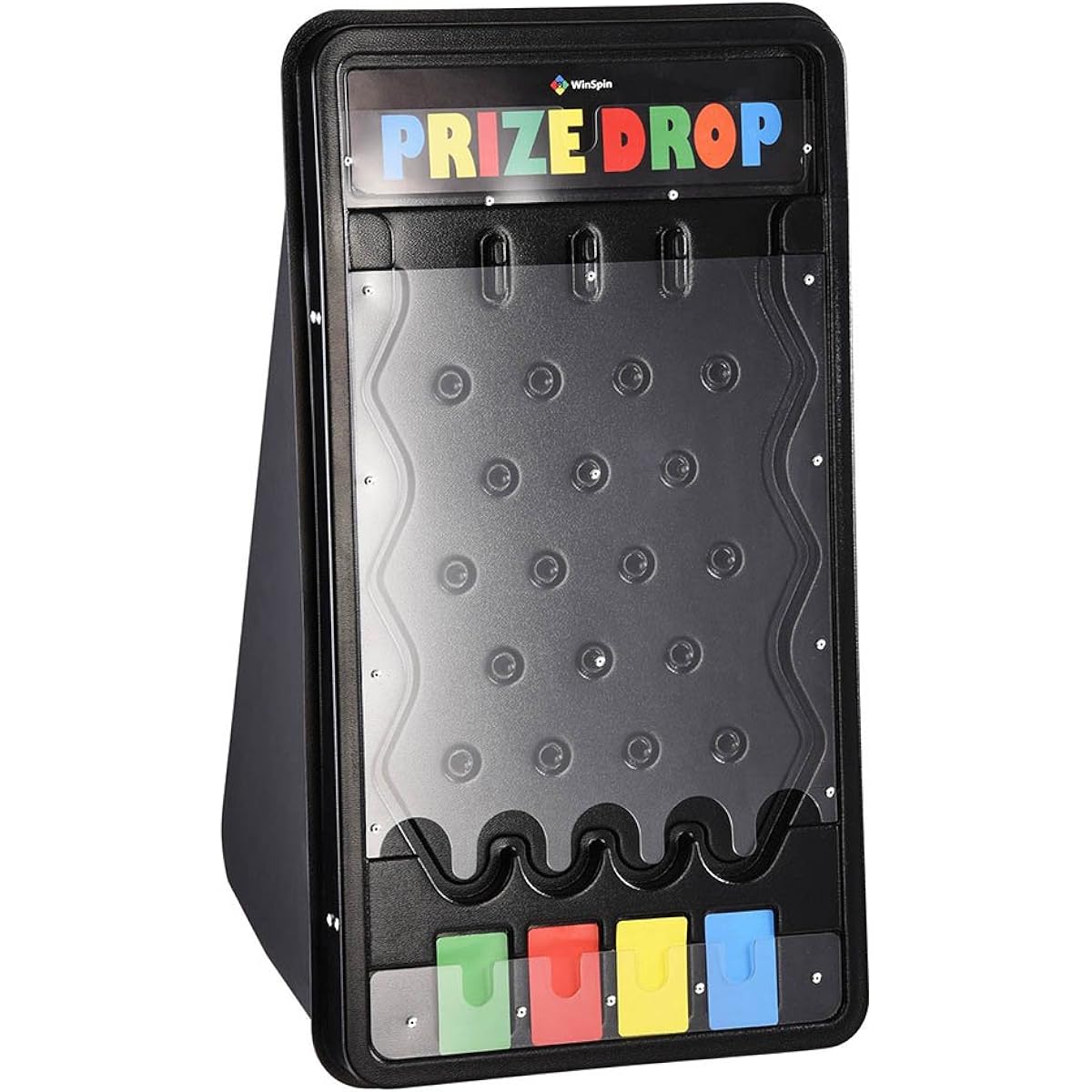 WinSpin Mini Tabletop Prize Drop Board Game with Foldable Stand and 8 Play Packs for Live Streams, Carnivals, Parties, Trade Shows (25"x14")