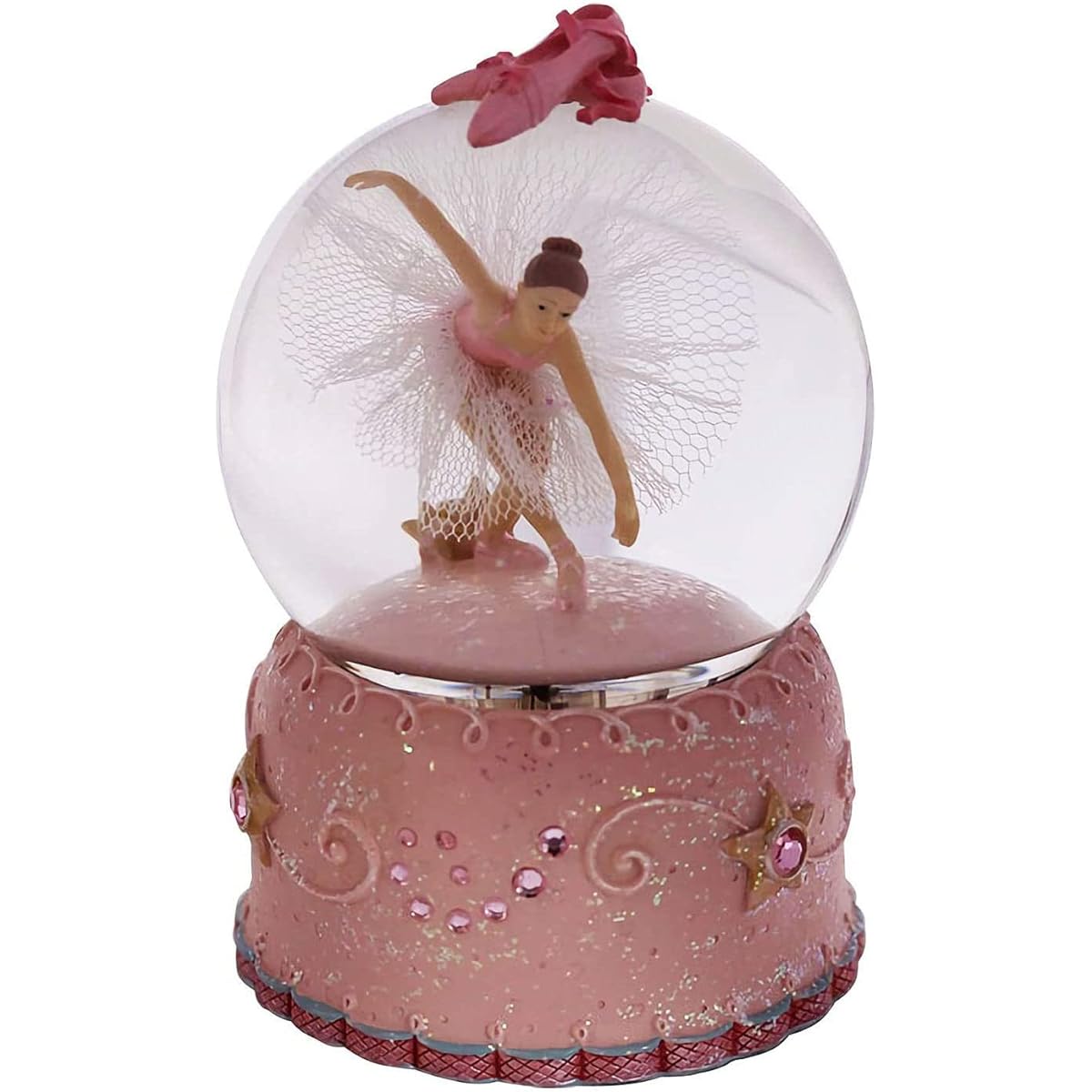 Singeek Ballerina Music Snow Globe Ballet Dancing Girl Rotating Musical Water Globe with Automatic Snow Falling and Colorful Lights (You are My Sunshine)