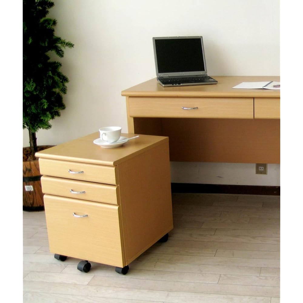 Kuroshio System Desk 120 Chest with Casters 2-2 Natural Width 38.5cm Chest Single Item (2-1 Desk Sold Separately)