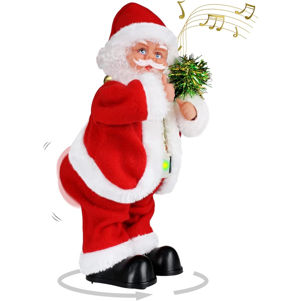 Gfilay Twerking Santa Plush Toy with Hip Twist Sings and Dances to Christmas Songs in English for Kids and Musical Dolls Decoration