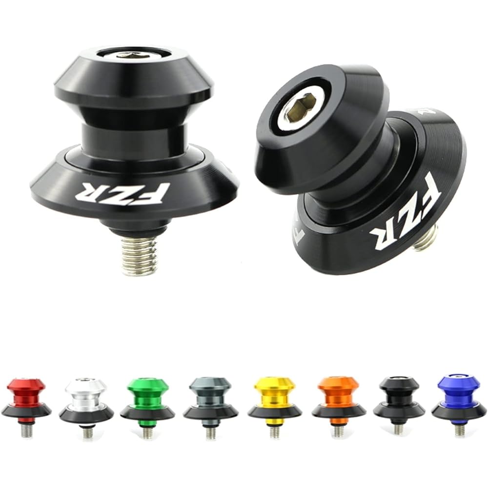 Stand Screw Slider CNC Motorcycle Mount for Yamaha FZR400 FZR600 FZR750RT FZR1000 Swing Arm Screw Spool Slider Swing Arm Bracket Spool (Color: Black)