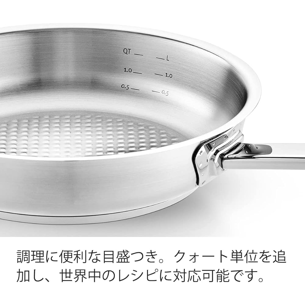 Fissler Frying Pan 24cm Original Profi Collection Gas Fire/IH Compatible Made in Germany [Authorized Japanese Product] 084-378-24-100 Silver