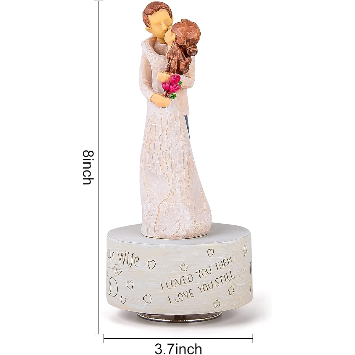 AIDLNS Music Box Figure Wife Gift - Musical Figure Sculpture Hand Painted Gift from Husband to Wife, Girlfriend Birthday Anniversary