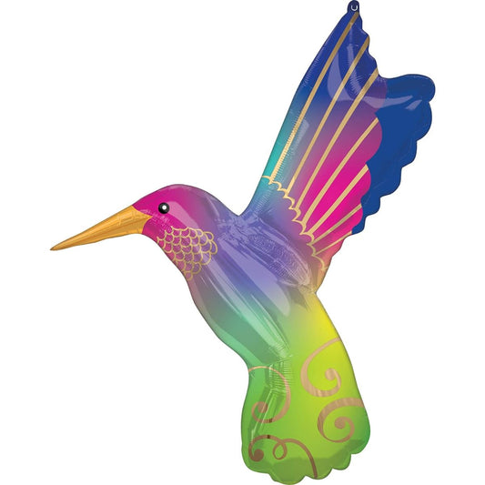 Anagram 36" Satin Infused Hummingbird Foil Balloon, Multicolor