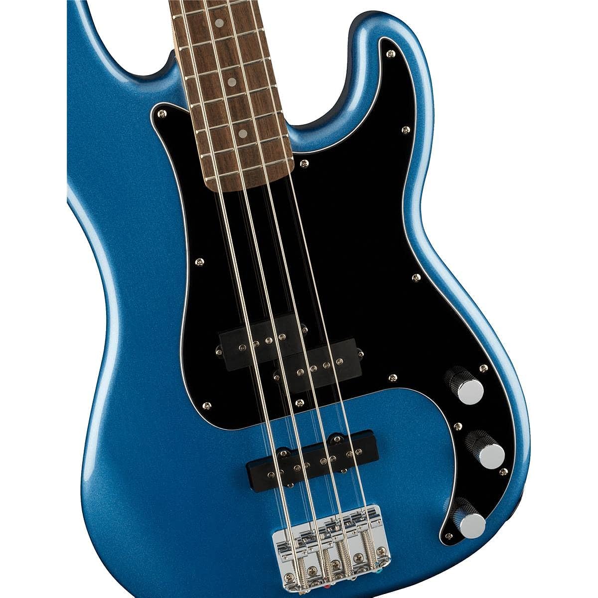 Squier by Fender Electric Bass Affinity Series™ Precision Bass® PJ, Laurel Fingerboard, Black Pickguard, Lake Placid Blue with Soft Case