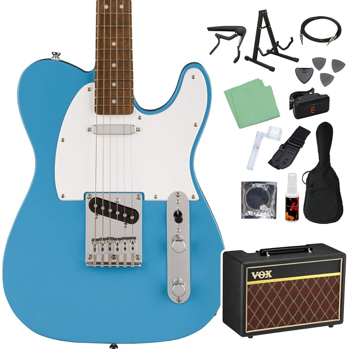Squier by Fender SONIC TELECASTER California Blue Electric Guitar Beginner 14-piece Set [With VOX Amplifier] Telecaster Squier/Squier