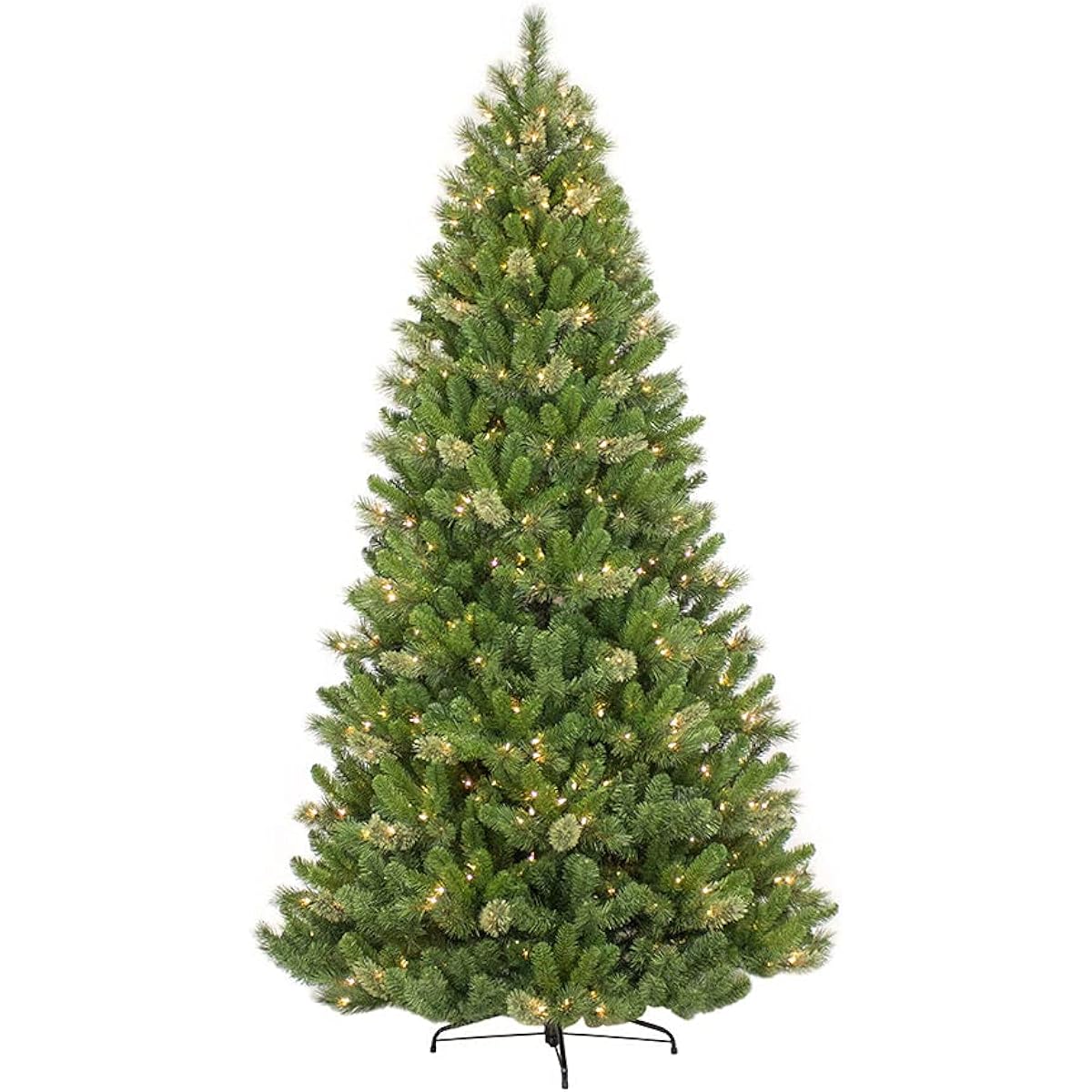 Puleo International 7.5ft Pre-Lighted Teton Pine Artificial Christmas Tree with 600 Clear Lights Green
