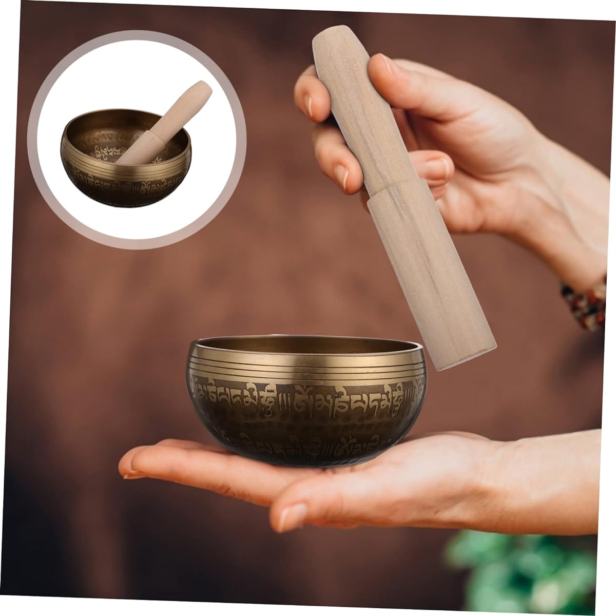 VICASKY Set of 4 Sound Bowls Tibetan Bowl Kit Tibetan Healing Bowls Chakra Bowls Relaxation Gongs Asmr Stuff Tibetan Palm Bowls Crystals and Healing