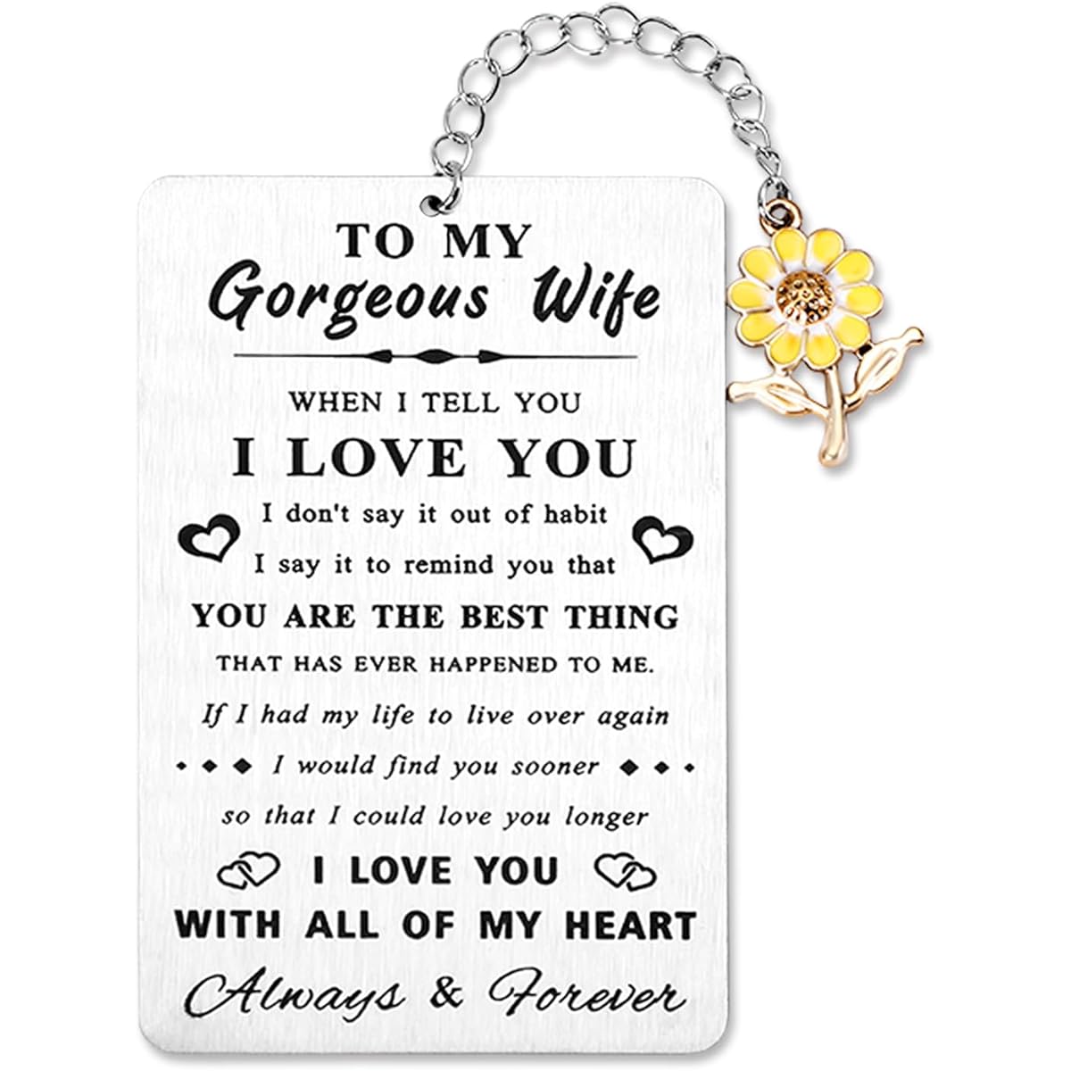 Bookmarks Gifts for Wife, Gorgeous Wife, Anniversary Cards, Birthday Cards from Husband, Meaningful Christmas, Valentine's Day, Mother's Day Gifts for Wife