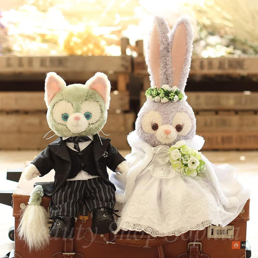 0] [Includes stuffed toy] Gelatoni & Stella Lou wedding costume set for small size stuffed toy (with cape) Includes stuffed toy Original Handmade Welcome bear Wedding gift Wedding ceremony Wedding dress Tailcoat set Small size Costume Duffy Goods Clothes