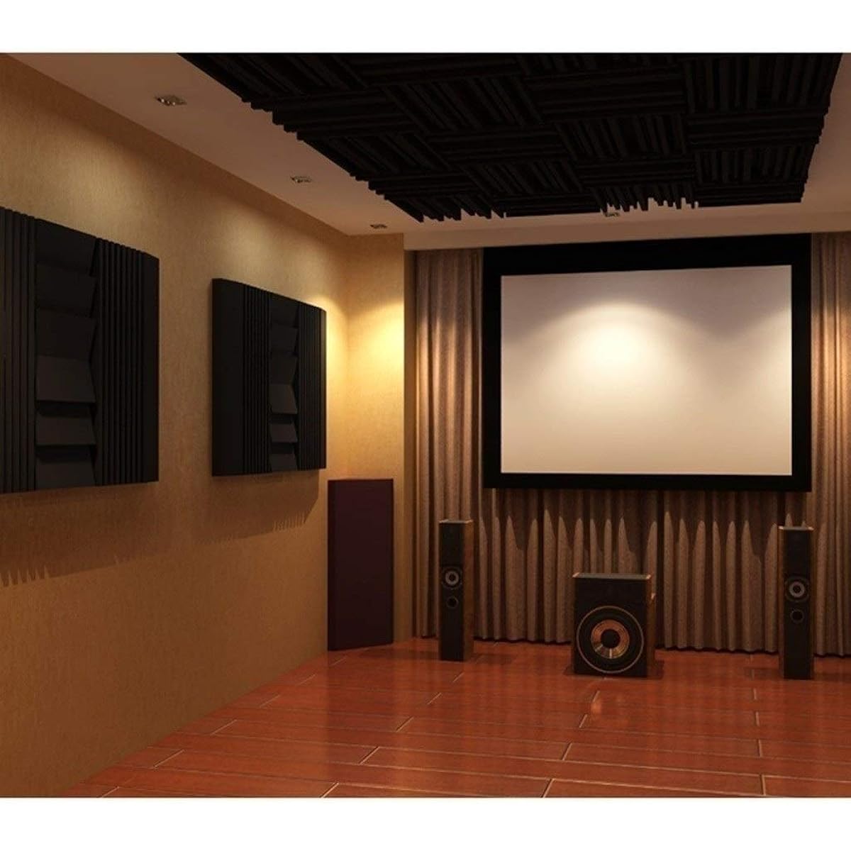 Home Theater Acoustic Panels Industry Noise Reduction Sound Absorbing Cotton Factory Warehouse Soundproofing Cotton (Blue) (Gray)