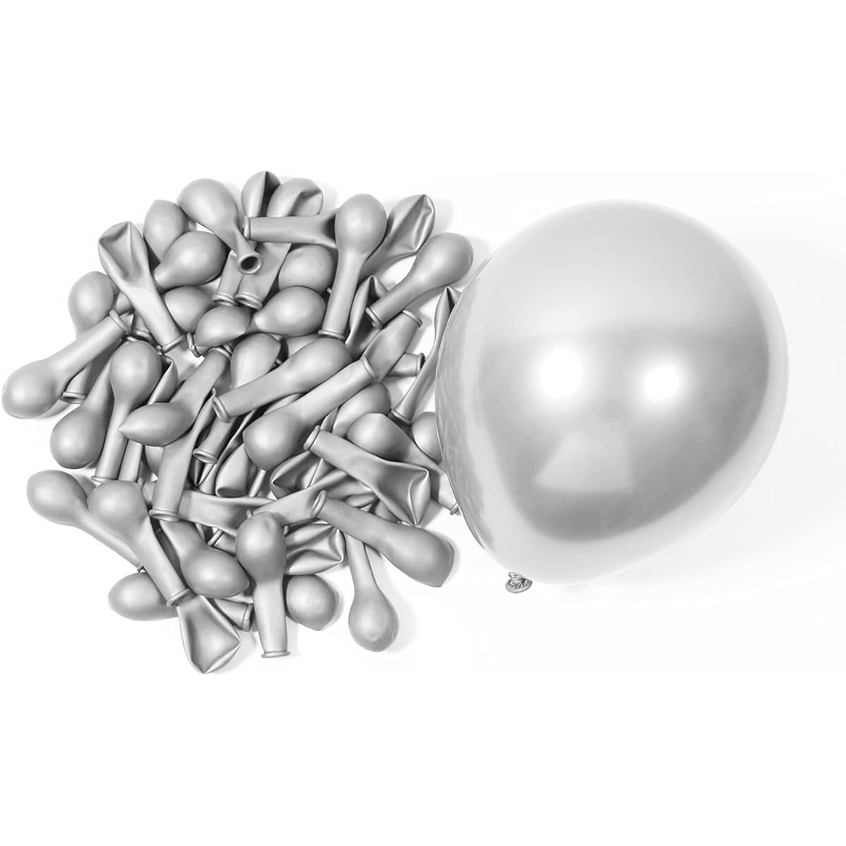 JOGAMS Metallic Silver Balloons 5 Inch 100 Pack Silver Chrome Balloons for Birthday Party Wedding Baby Shower Festival Anniversary Decorations