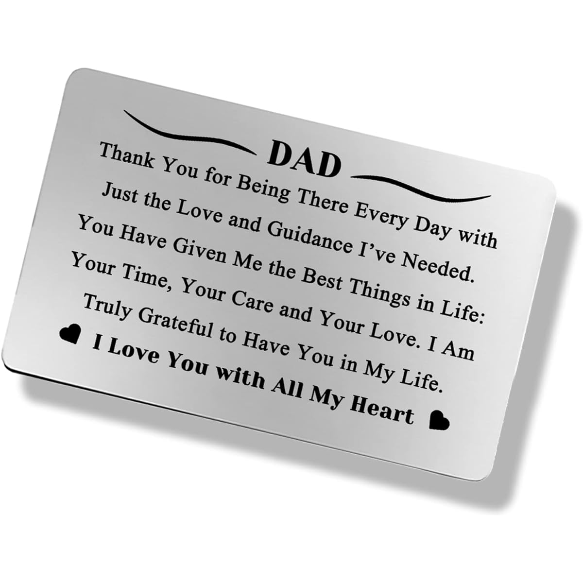 Thank You Gifts for Dad Birthday Cards for Dad Birthday Cards for Dad Birthday Cards from Dad Gifts from Daughter Engraved Wallet Insert Cards I Love You Cards for Dad Father's Day Christmas Thanksgiving Gifts