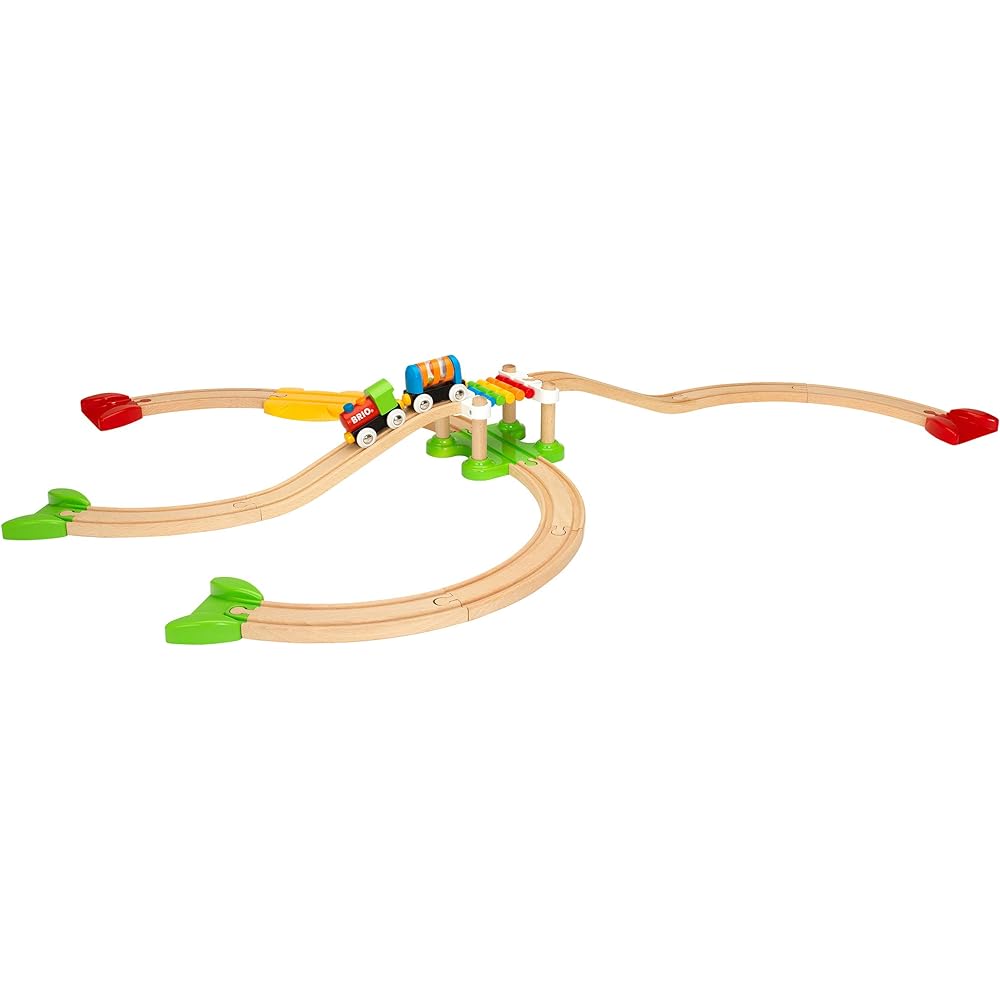 BRIO Railway My First Beginner Set [Total 18 Pieces] Target Ages 1 and a Half Years and Up (Train Toy Wooden Rail) 33727 & WORLD Safari Train [3-Car Set] Target Ages 3 Years and Up (Train Toy Wooden Rail Engine) Car) 33722 [Set purchase]