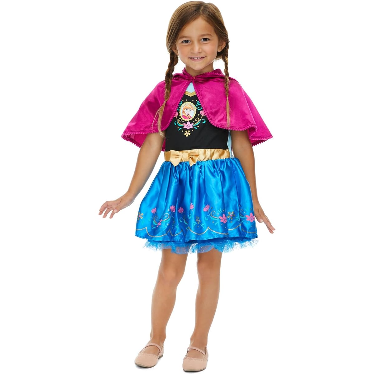 Disney Frozen Princess Anna Elsa Fur Dress for Toddlers to Big Kids