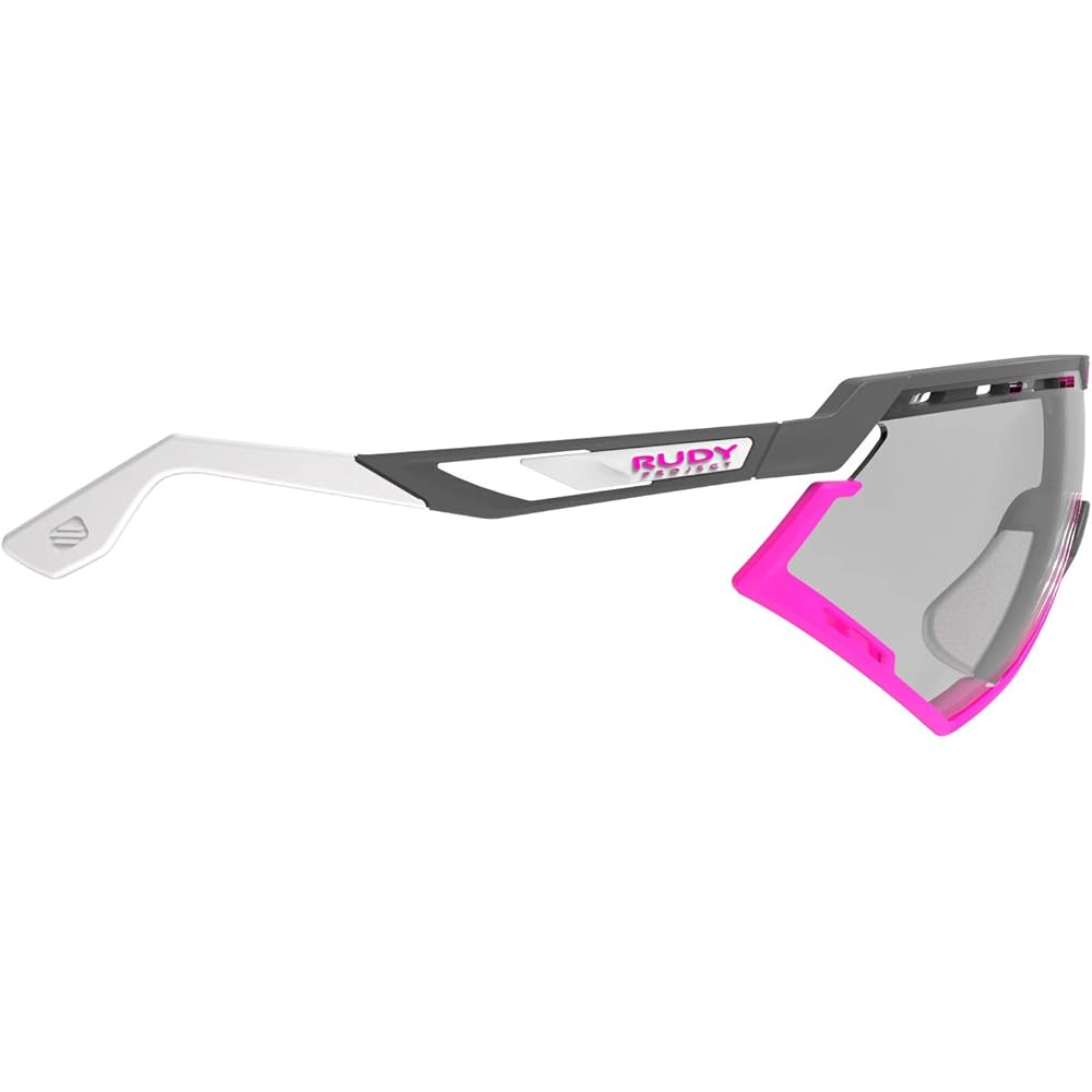 RUDYPROJECT Sports Sunglasses DEFENDER Piyombo Matte Frame/White/Bumper Fuchsia Impact X ® 2 Dimmable Black Lens SP527375-0001