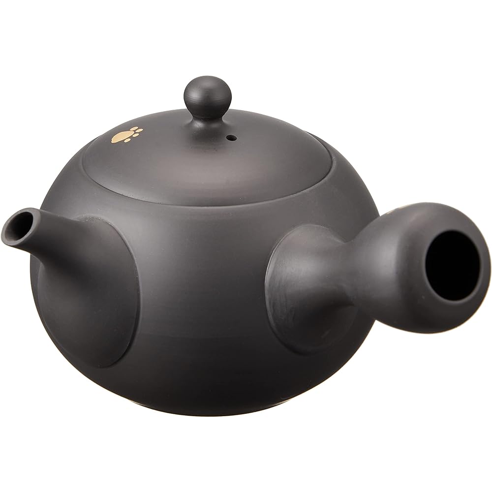 Tokoname Ware Teapot 2-167 Shokei Moon and Cat Walk Tea Set Tea Pot 200ml, Sencha Bowl 40ml Tea Set Made in Japan Wooden Box T2029
