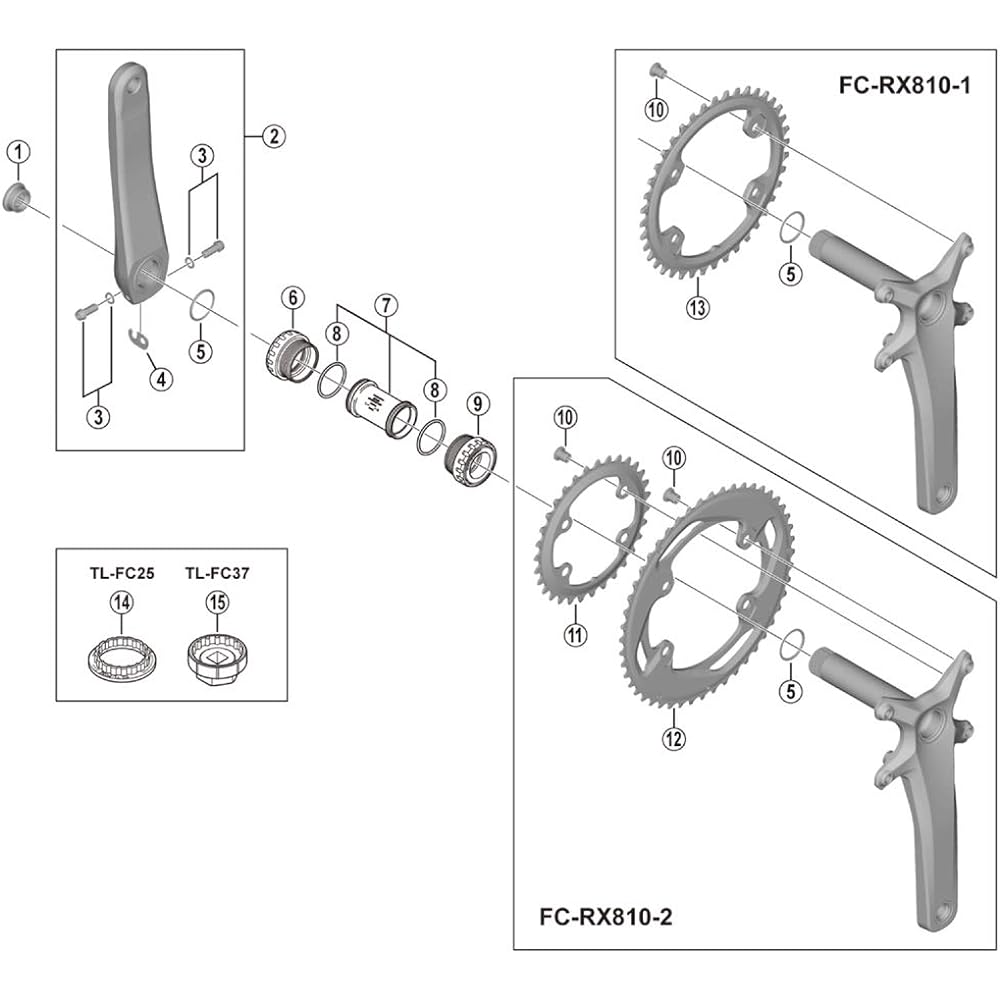 SHIMANO Repair Parts Chainring 42T FC-RX810 Y0JP98020