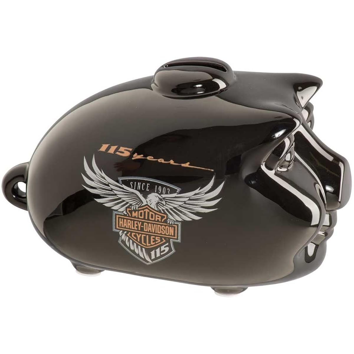 Harley Davidson 115th Anniversary Limited Edition Mini Hog Bank, Black HDX-99100