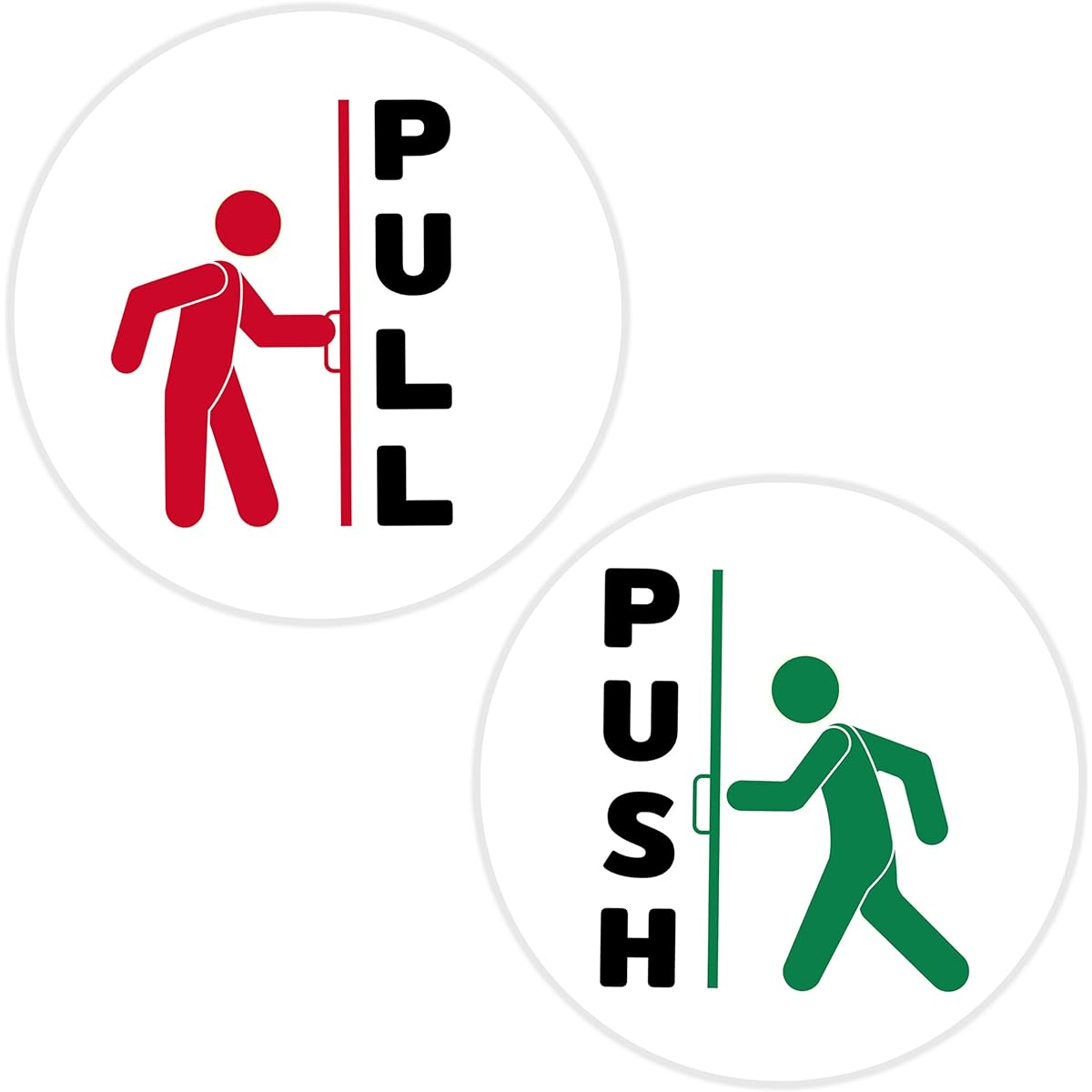 Super Funny, XL 5" Prank Push & Pull Door Stickers 2 Pack Oversized Realistic Gag Decals for Home or Office, Hilarious Joke Sticker Pack with Fun Images for Strangers, Friends and Family