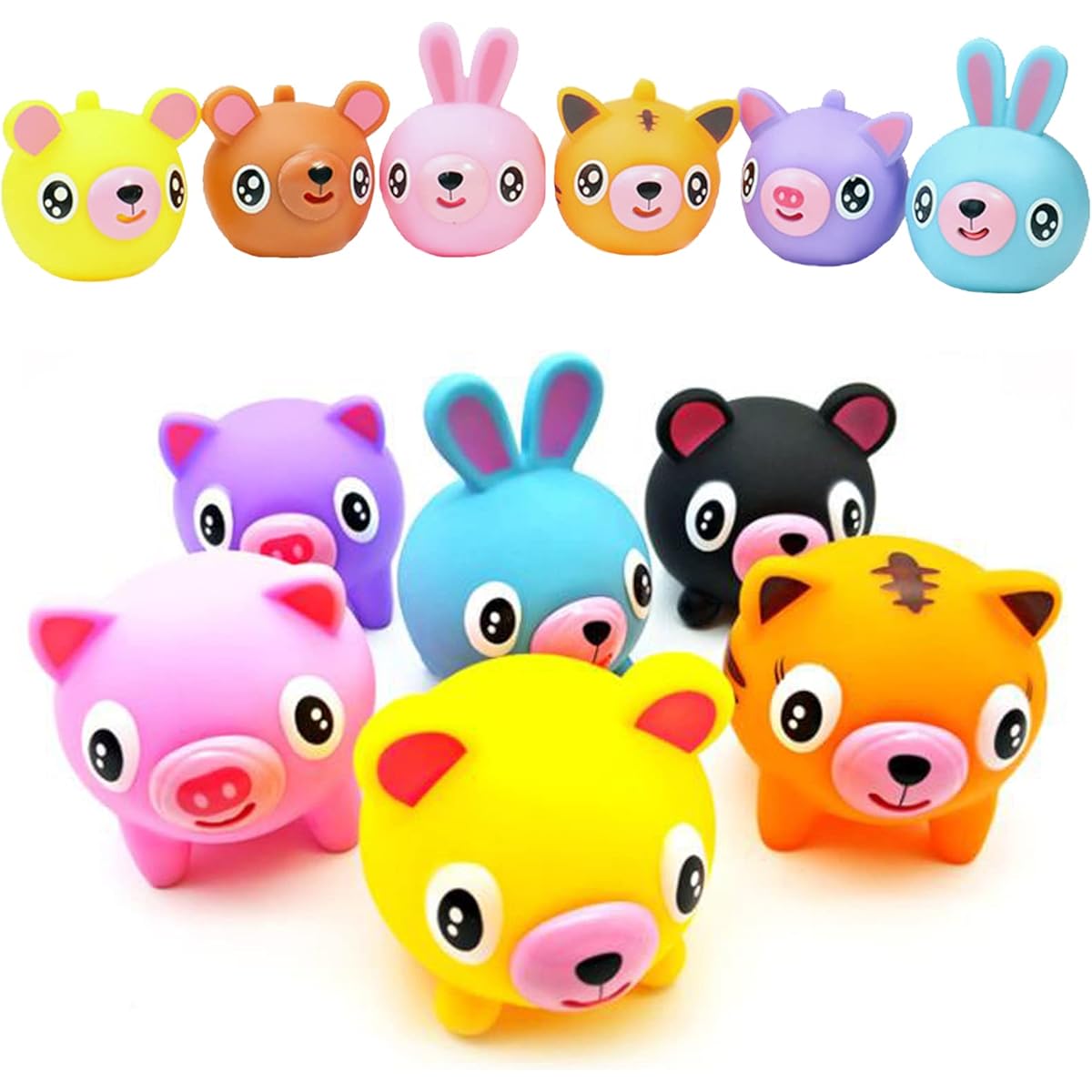 Squishy Toys for Kids Decompression Toy Stress Relief Scream Toy Doll Tiger Rabbit Bear Pig Design for Autism ADHD Children Boys Girls Adults (2 Random Animals)