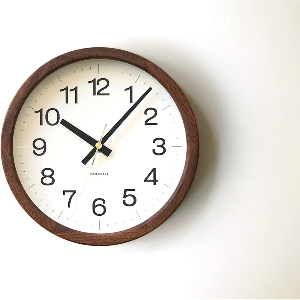 KATOMOKU Muku Clock 16 Walnut Radio Clock Continuous Second Hand km-108WA φ220mm (Radio Clock)