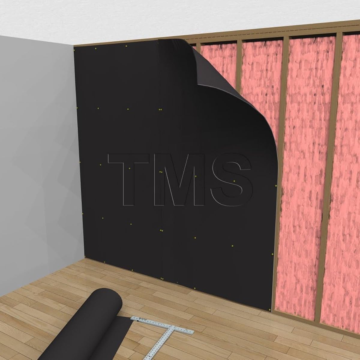 TMS Mass Load Vinyl Soundproofing 1 lb., MLV Soundproofing Wall Quiet Wall - Sound Insulating, Made in the USA