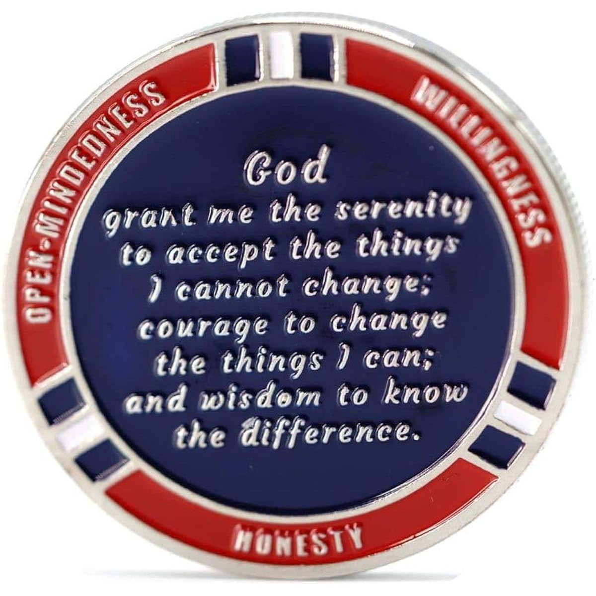 MyRecoveryStore 32 Year Red and Blue Patriotic Year AA Medallion Large with Coin Capsule Red and Blue Alcohol Anonymous AA Chip 1-50 Years