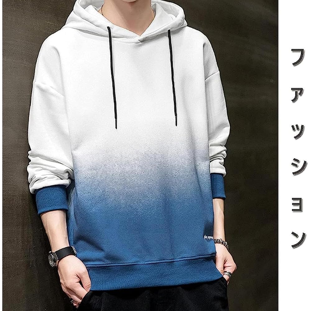 [Aaronlive] Men's Hoodie, Long Gradient, Large Size Hoodie, Men's T-Shirt, Casual, Stylish Pullover, Long Sleeve, Men's Spring, Autumn, Winter Clothes