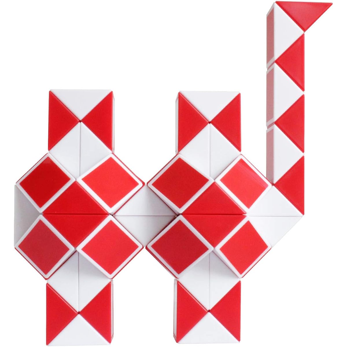 Mipartebo Magic Snake Ruler Cube Puzzles 72 Wedges Brain Teaser Twist Toys White and Red