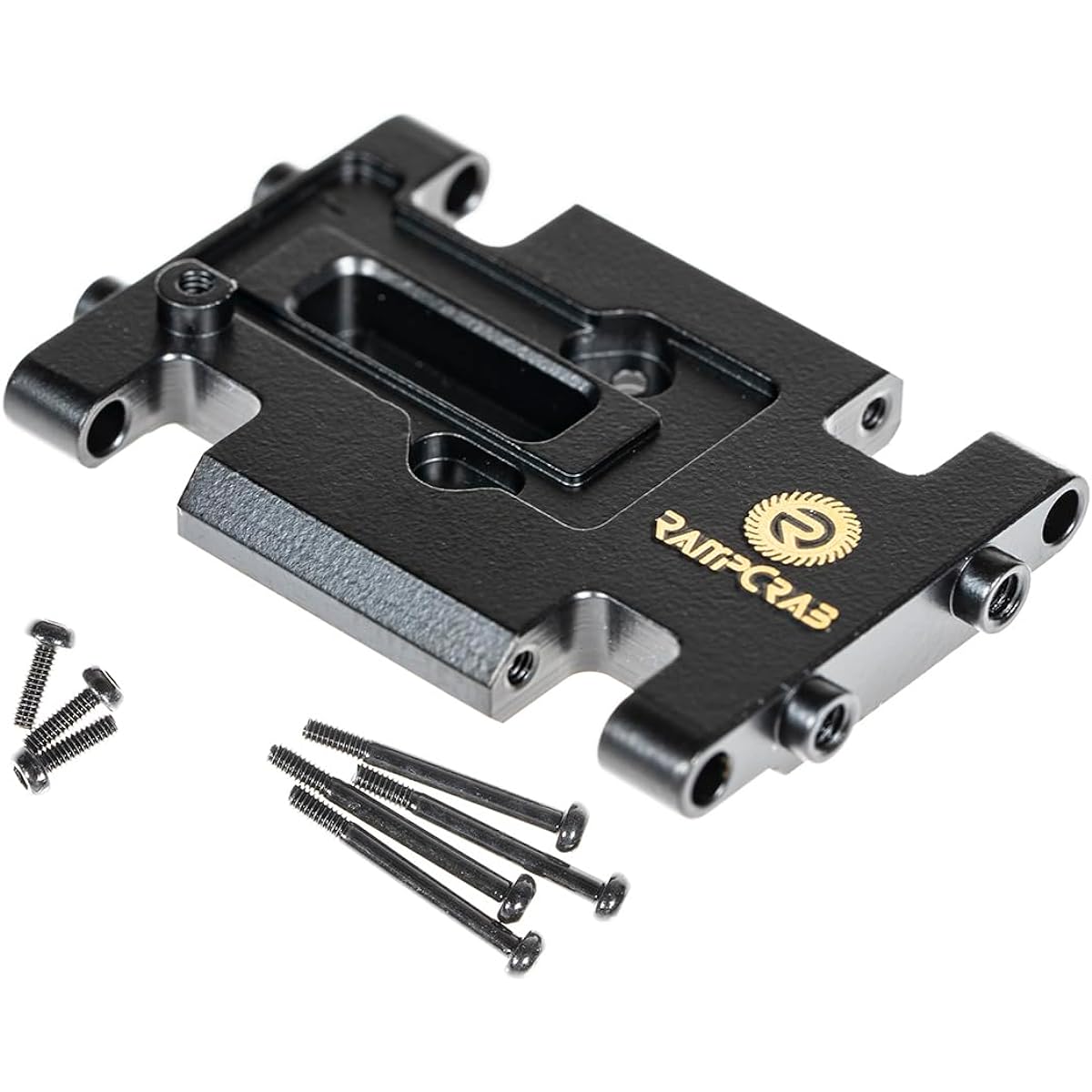 RampCrab Skid Plate Transmission Mount for AX24 Black Coated Brass Mount for AX24 XC-1 21g Upgrade Pad for 1/24 RC Crawler Car